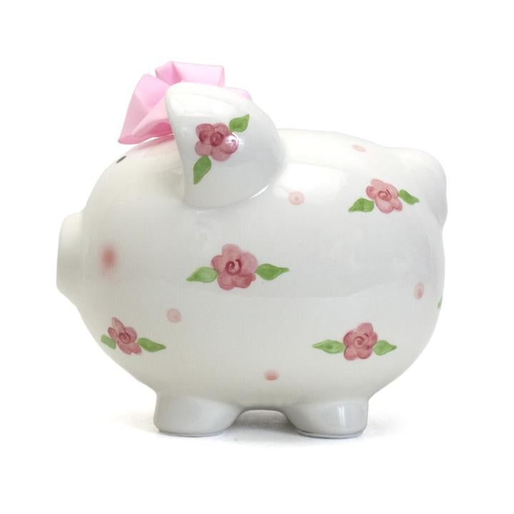 Posies and Polka Dots Piggy Bank - Premium Baby Gift from Child to Cherish - Just $36.95! Shop now at Pat&