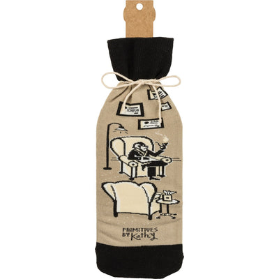 Bottle Sock - Cheaper Than Therapy - Premium wine accessories from Primitives by Kathy - Just $5.95! Shop now at Pat's Monograms