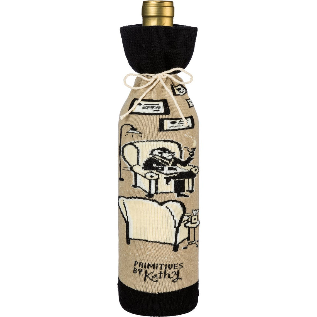 Bottle Sock - Cheaper Than Therapy - Premium wine accessories from Primitives by Kathy - Just $5.95! Shop now at Pat's Monograms