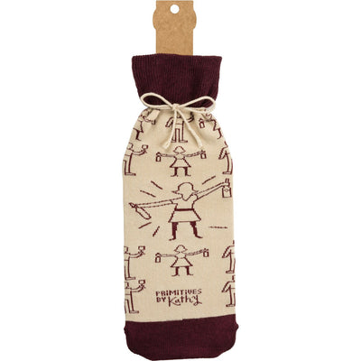 Bottle Sock - Don't Let Friends Wine Alone - Premium wine accessories from Primitives by Kathy - Just $5.95! Shop now at Pat's Monograms