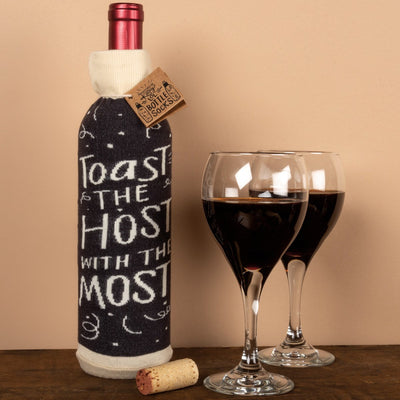 Bottle Sock - Toast The Host With The Most - Premium wine accessories from Primitives by Kathy - Just $5.95! Shop now at Pat's Monograms