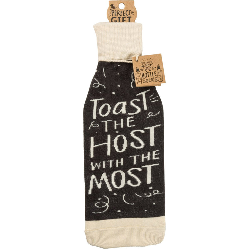 Bottle Sock - Toast The Host With The Most - Premium wine accessories from Primitives by Kathy - Just $5.95! Shop now at Pat&