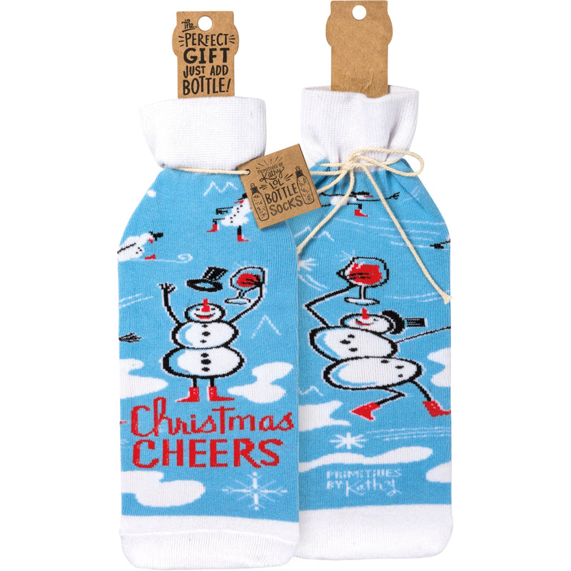 Bottle Sock - Christmas Cheers - Premium wine accessories from Primitives by Kathy - Just $5.95! Shop now at Pat&