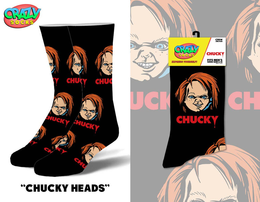 Chucky Logo - Mens Crew Folded - Premium Socks from Crazy Socks - Just $5.99! Shop now at Pat's Monograms