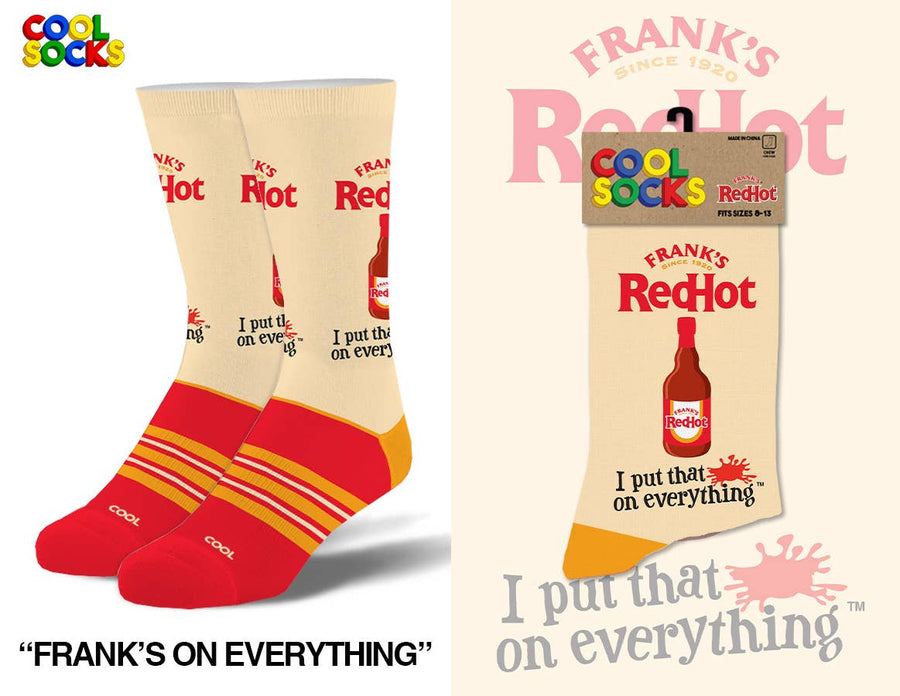 Franks On Everything - Mens Crew Folded - Premium Socks from Cool Socks - Just $11.95! Shop now at Pat's Monograms