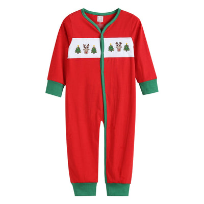Red & Green Christmas Tree Reindeer Flap Baby Sleep Pajamas - Premium  from Lil Cactus - Just $24.95! Shop now at Pat's Monograms