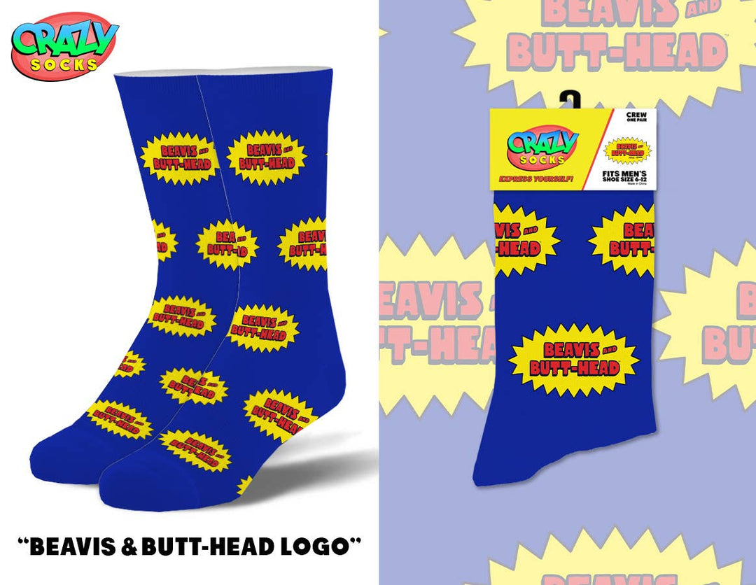 Beavis & Butthead - Mens Crew Folded - Premium Socks from Crazy Socks - Just $7! Shop now at Pat's Monograms