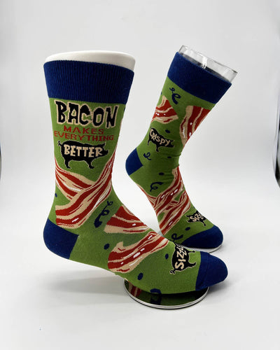 Bacon Makes Everything Better Men's Novelty Crew Socks - Premium Accessories from Fabdaz - Just $11.95! Shop now at Pat's Monograms