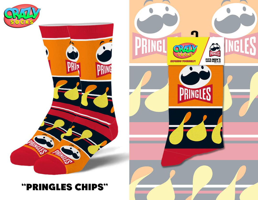 Pringles Chips - Mens Crew Folded - Premium Socks from Crazy Socks - Just $7! Shop now at Pat's Monograms