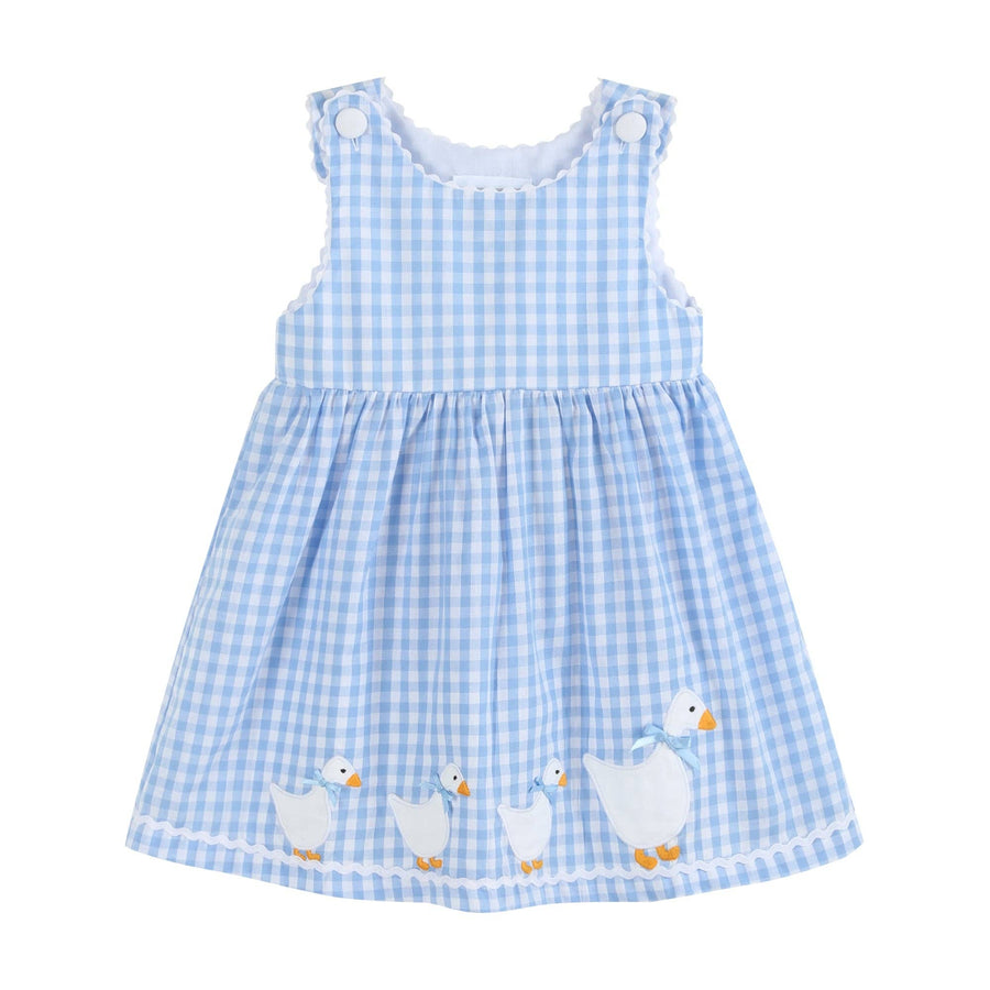 Blue Gingham Goose A Line Dress - Premium Baby & Toddler Dresses from Lil Cactus - Just $35.95! Shop now at Pat's Monograms