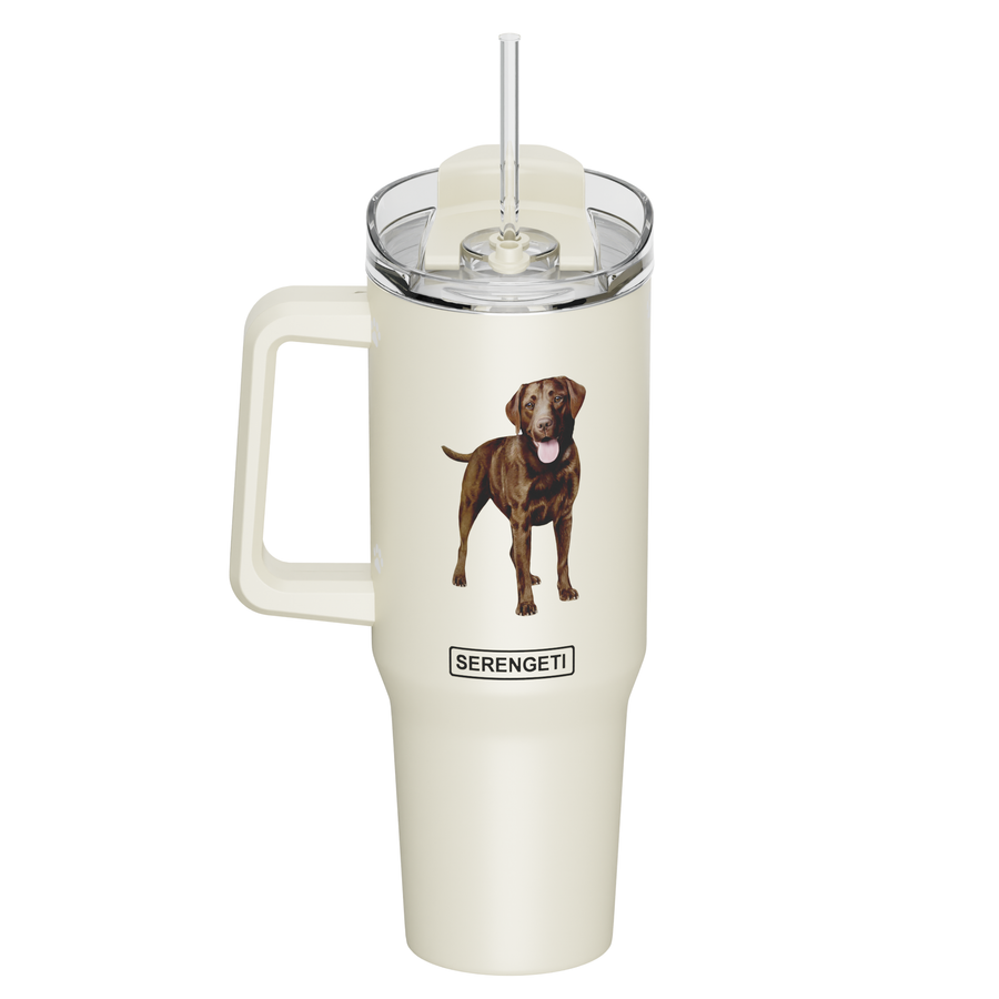 Labrador, chocolate 40 oz Tumbler with Handle and Straw Lid - Premium Tumblers from E&S Pets - Just $36.95! Shop now at Pat's Monograms