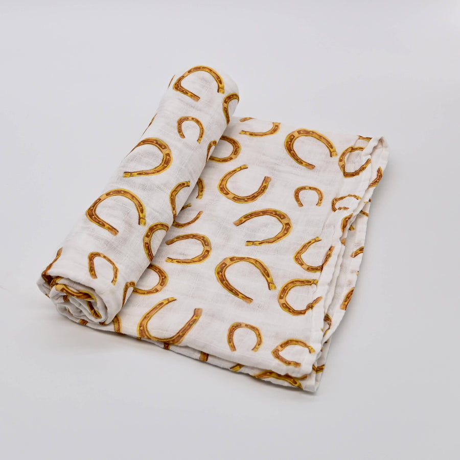 Lucky Horseshoe Swaddle - Premium  from Lolly Banks - Just $19.95! Shop now at Pat's Monograms