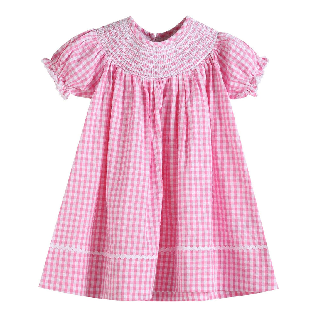 Pink Gingham Classic Smocked Bishop Dress - Premium  from Lil Cactus - Just $34.0! Shop now at Pat's Monograms