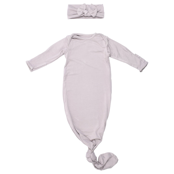 Harbor Mist Knotted Baby Gown with Hat or Bow - Premium Just for baby from Three Little Tots - Just $24.95! Shop now at Pat's Monograms