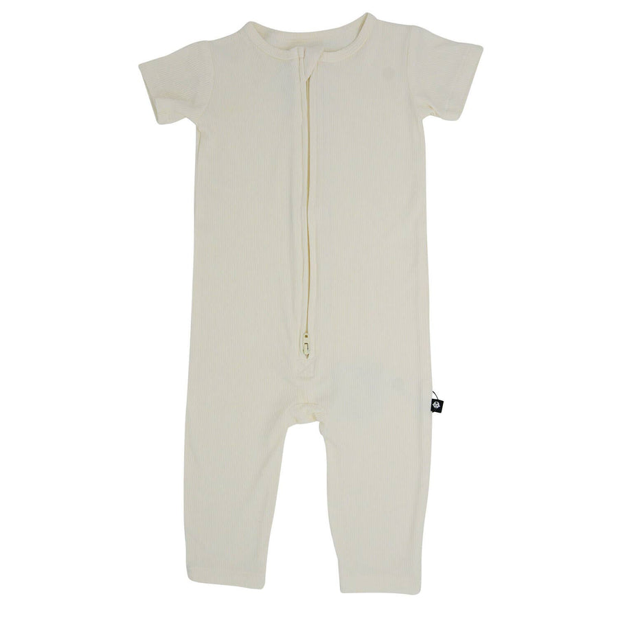 Short Sleeve Romper - Whispery White Ribbed - Premium  from Sweet Bamboo - Just $38.0! Shop now at Pat's Monograms