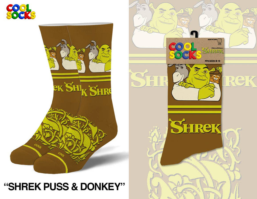 Shrek & Donkey - Mens Crew Folded - Premium Socks from Cool Socks - Just $12.99! Shop now at Pat's Monograms