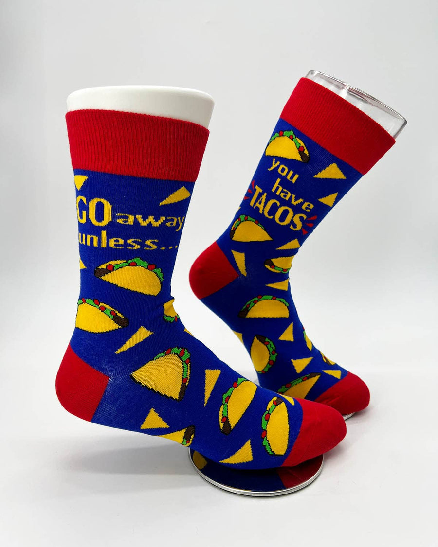 Go Away Unless You Have Tacos Men's Novelty Crew Socks - Premium Accessories from Fabdaz - Just $11.95! Shop now at Pat's Monograms