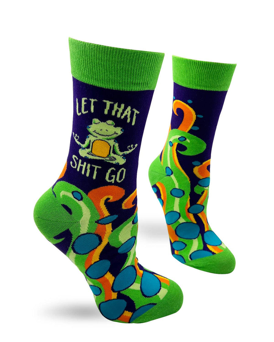 Let That Shit Go Funny Ladies' Novelty Crew Socks - Premium Socks from Fabdaz - Just $11.95! Shop now at Pat's Monograms