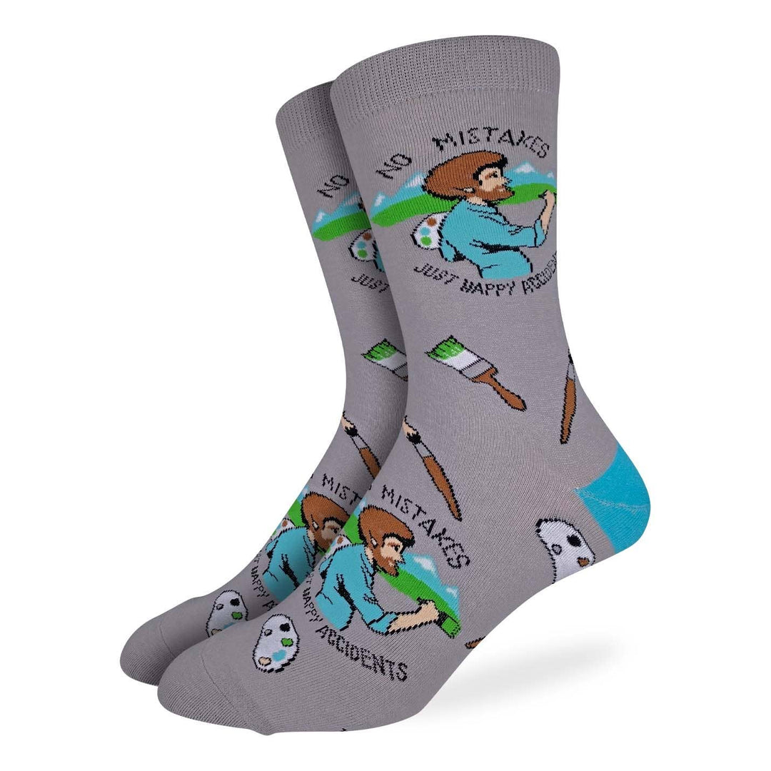 Men's Bob Ross Happy Accident Socks - Premium Socks from Good Luck Sock - Just $11.0! Shop now at Pat's Monograms
