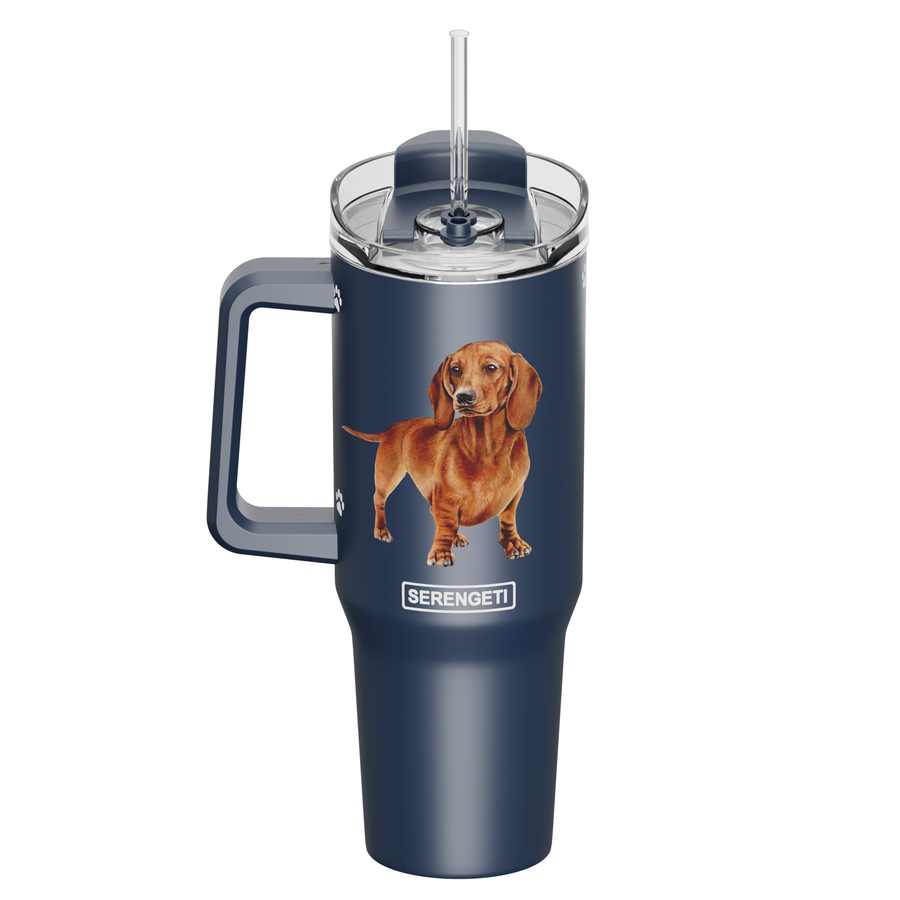 Dachshund, red 40 oz Tumbler with Handle and Straw Lid - Premium Tumblers from E&S Pets - Just $36.95! Shop now at Pat's Monograms