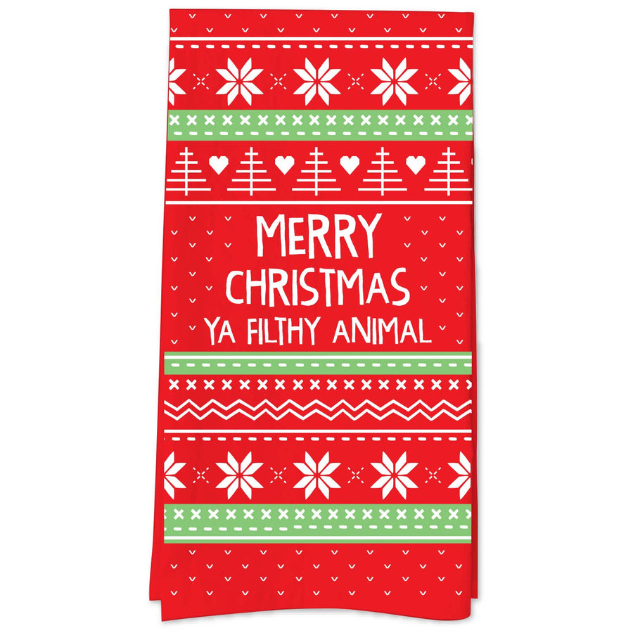 Merry Christmas Ya Filthy Animal Tea Towel - Premium Kitchen Towel from Funatic - Just $12.95! Shop now at Pat's Monograms