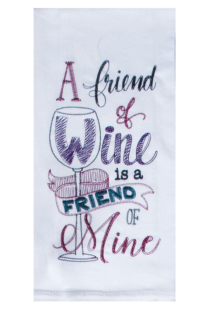 A Friend of Wine Flour Sack Towel - Premium Dish Towel from Kay Dee Designs - Just $8.95! Shop now at Pat&