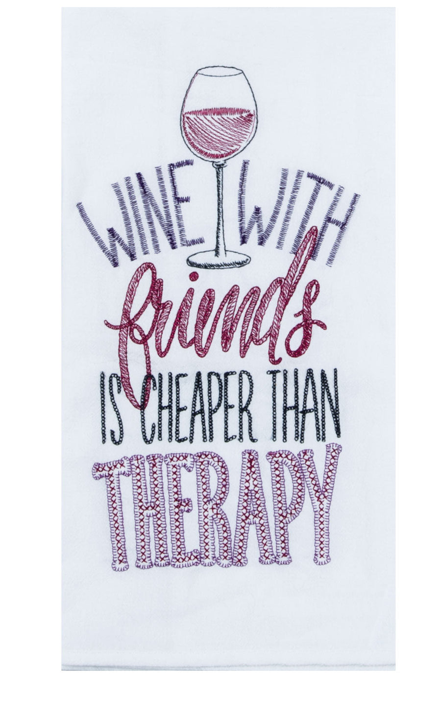 Wine With Friends Flour Sack Towel - Premium Dish Towel from Kay Dee Designs - Just $8.95! Shop now at Pat's Monograms