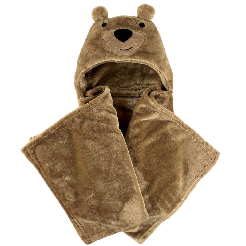 Hudson Baby Hooded Animal Face Plush Blanket, Bear - Premium Baby Gift from BabyVision - Just $19.99! Shop now at Pat&