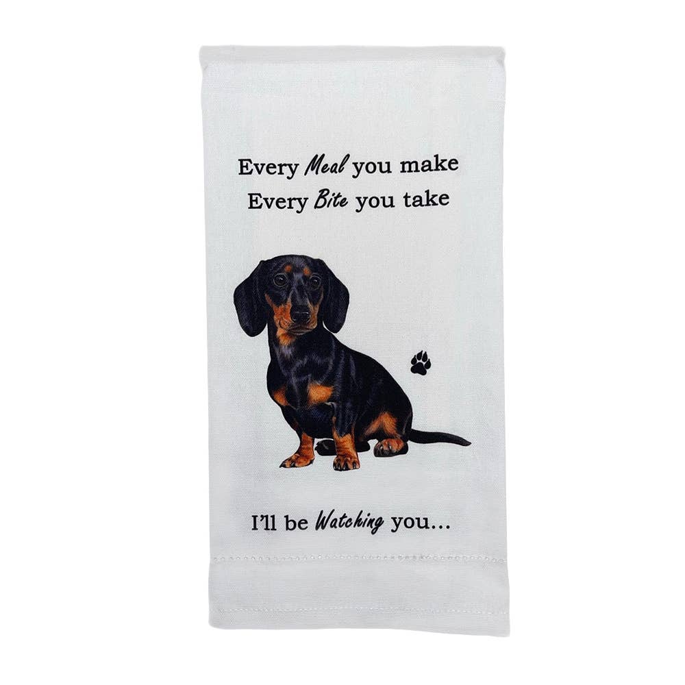 Dachshund Black Kitchen Towel - Premium Kitchen Towels from E&S Pets - Just $9.95! Shop now at Pat's Monograms