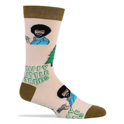 Always Happy Trees - Bob Ross - Crew Socks - Premium Socks from Oooh Yeah Socks/Sock It Up/Oooh Geez Slippers - Just $9.95! Shop now at Pat's Monograms