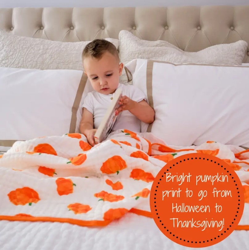 Pumpkin Pie Muslin Quilt - Premium Baby Gift Sets from Lolly Banks - Just $39.95! Shop now at Pat's Monograms