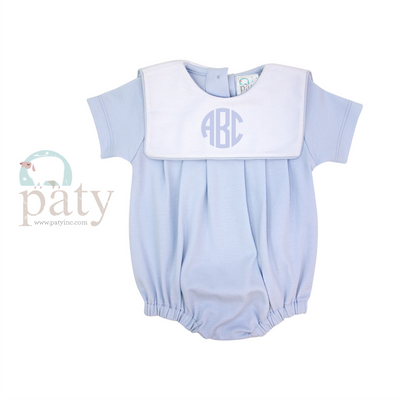 Paty Boy Bubble Suit with White Bib - Premium Infant Wear from Paty INC. - Just $24.00! Shop now at Pat's Monograms