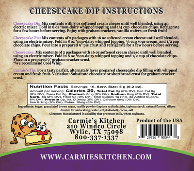 Chocolate Chip Cookie Dough Cheesecake Dip - Premium Dips & Spreads from Carmie's Kitchen - Just $4.5! Shop now at Pat's Monograms