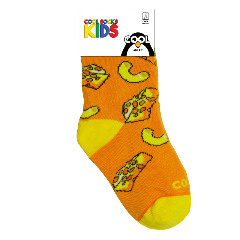 Mac N Cheezy - Kids Ages 4-7 - Premium Socks from Cool Socks - Just $6.00! Shop now at Pat&