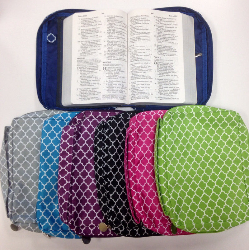 Monogrammed Bible Cover - Quatrefoil Pattern - Premium Accessories from Domil Blanks - Just $10.00! Shop now at Pat&