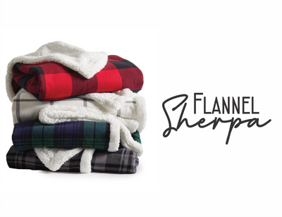 Flannel Sherpa Blankets - Premium  from Sanmar - Just $45.00! Shop now at Pat's Monograms
