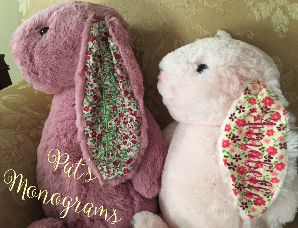 Floral Ear Bunny - Premium Plush Animal from Blue Suede Blanks - Just $12.00! Shop now at Pat's Monograms