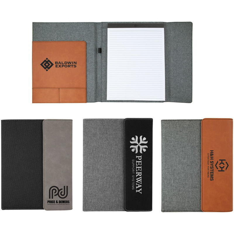 Engraved Personalized Portfolio - Faux Leather/Canvas - Premium Executive Items from Pat&