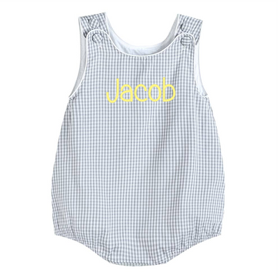 Lil Cactus - Gray Gingham Bubble Romper - Premium Baby & Toddler Outfits from Lil Cactus - Just $24.95! Shop now at Pat's Monograms