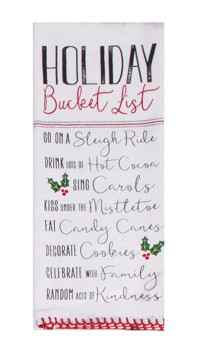 Holiday Bucket List Flour Sack Towel - Premium Dish Towel from Kay Dee Designs - Just $8.95! Shop now at Pat's Monograms