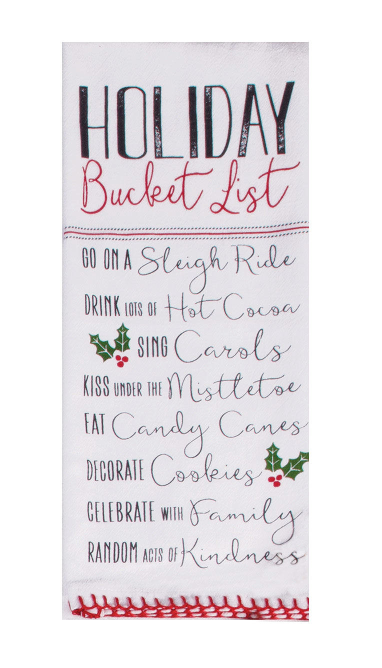 Holiday Bucket List Flour Sack Towel - Premium Dish Towel from Kay Dee Designs - Just $8.95! Shop now at Pat&