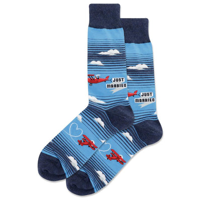 Just Married Plane Crew Socks - Premium Socks from Hotsox - Just $9.95! Shop now at Pat's Monograms