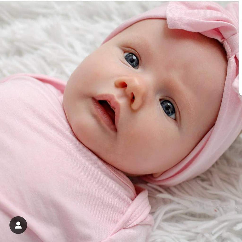 Light Pink Knotted Baby Gown and Bow - Premium Just for baby from Three Little Tots - Just $24.95! Shop now at Pat&