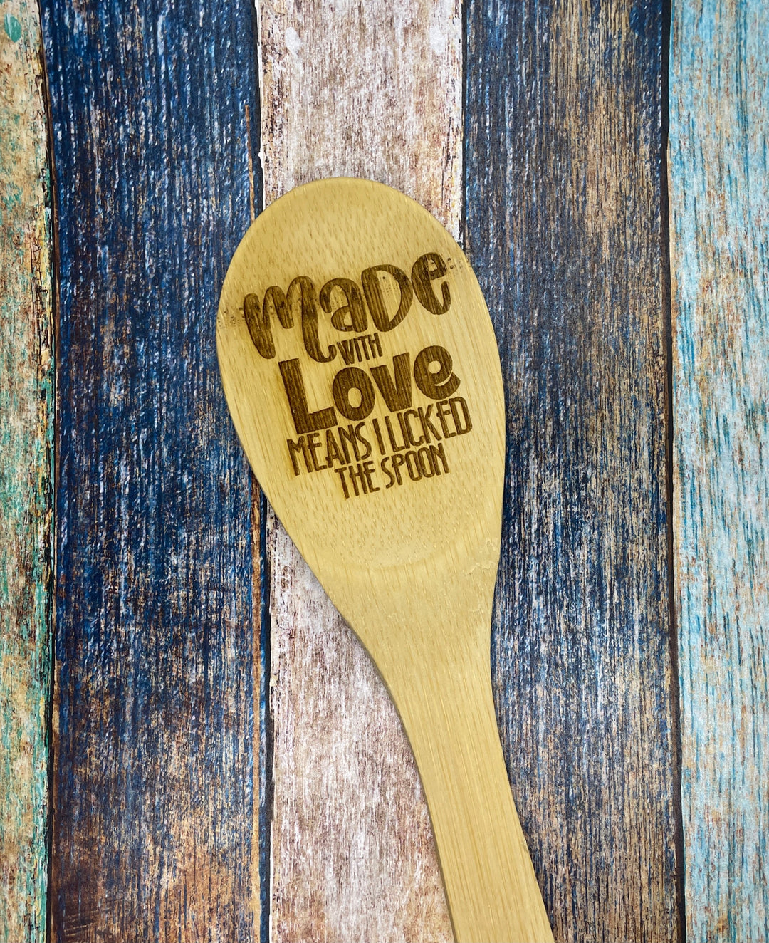 Made With Love - Engraved Bamboo Cooking Spoon - Premium Spoons from Pat's Monograms - Just $9.95! Shop now at Pat's Monograms