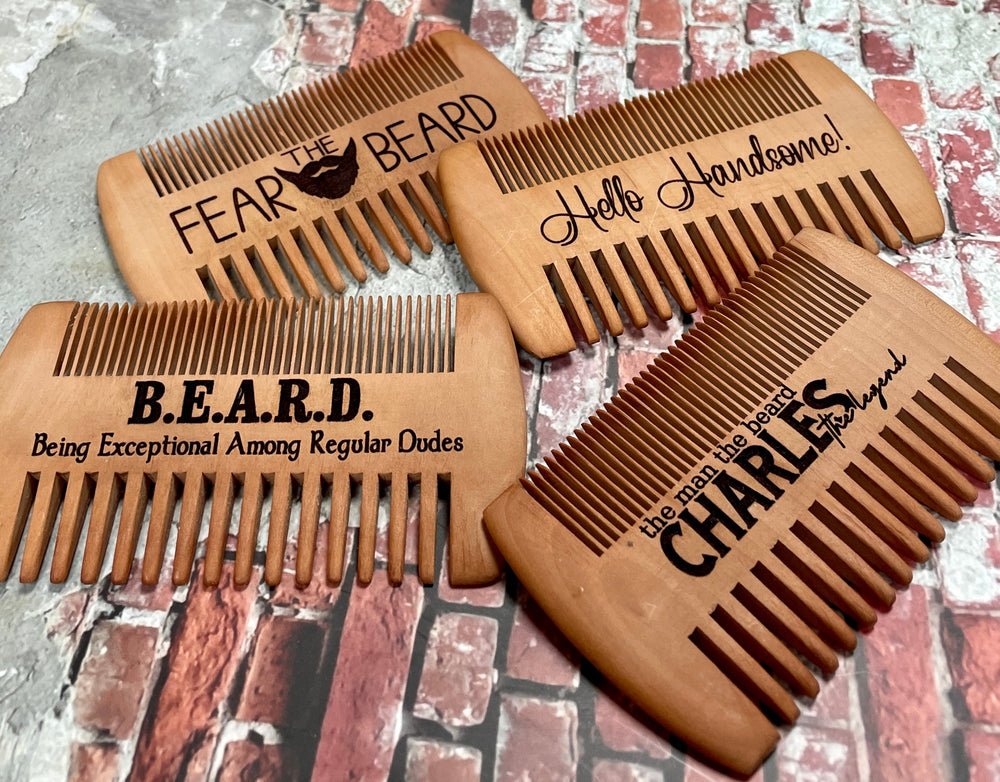 Wooden Beard Combs - Premium Combs & Brushes from Pat's Monograms - Just $11.95! Shop now at Pat's Monograms