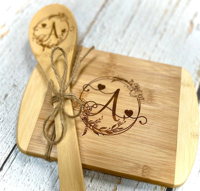 Personalized Cutting Board Wooden Spoon Set - Premium Housewares from Totally Bamboo - Just $21.95! Shop now at Pat's Monograms