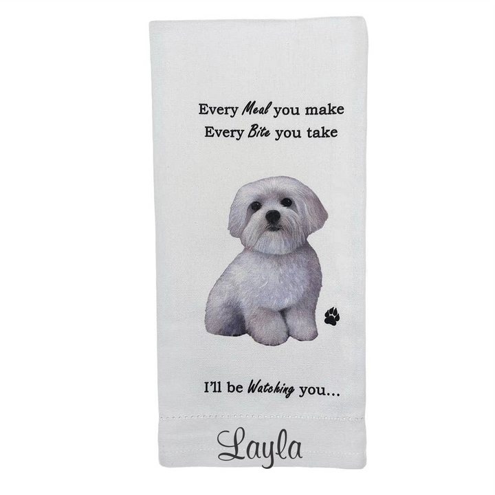 Maltese Dog Kitchen Towel - Premium Kitchen Towels from E&S Pets - Just $9.95! Shop now at Pat's Monograms