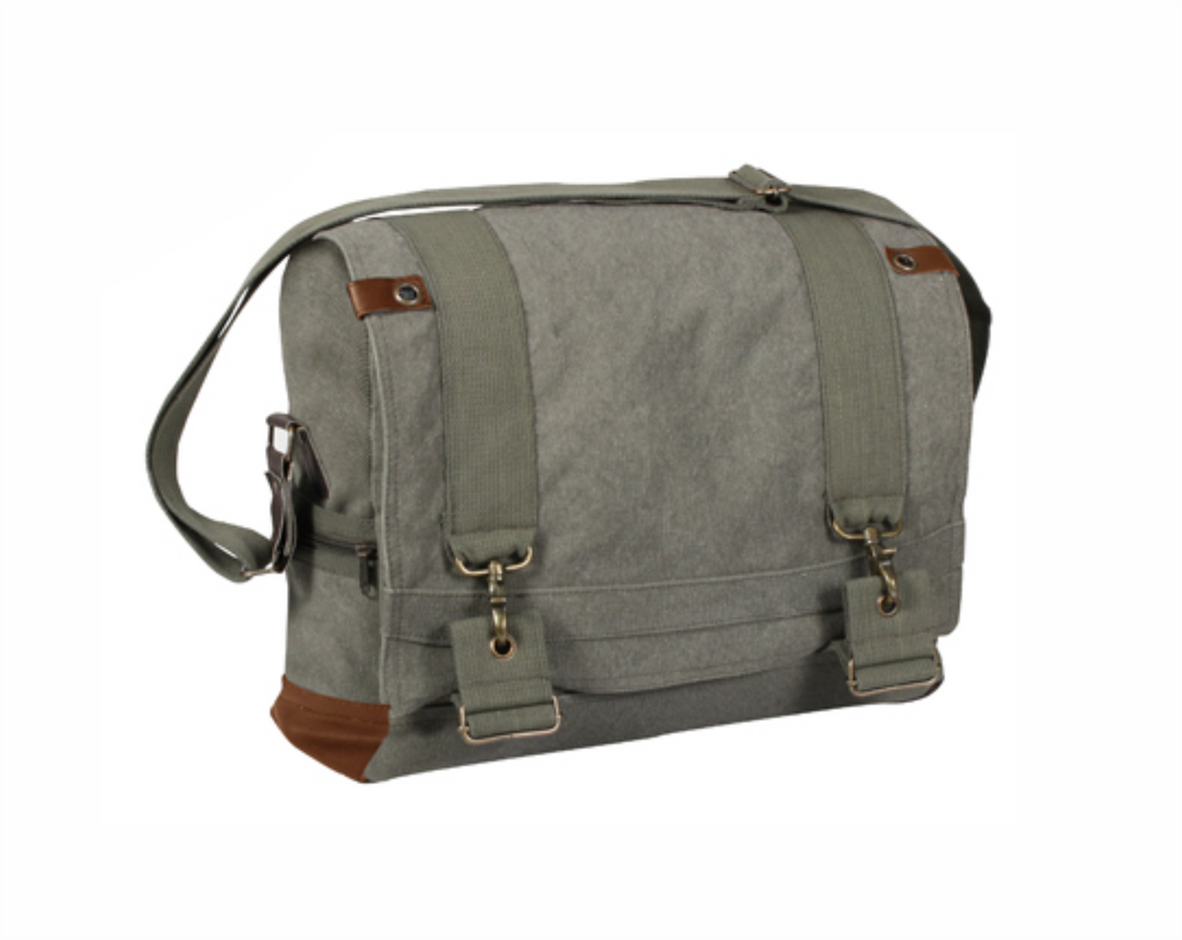 Vintage Canvas B-15 Pilot Messenger Bag - Premium Bags and Totes from Rothco - Just $59.95! Shop now at Pat's Monograms