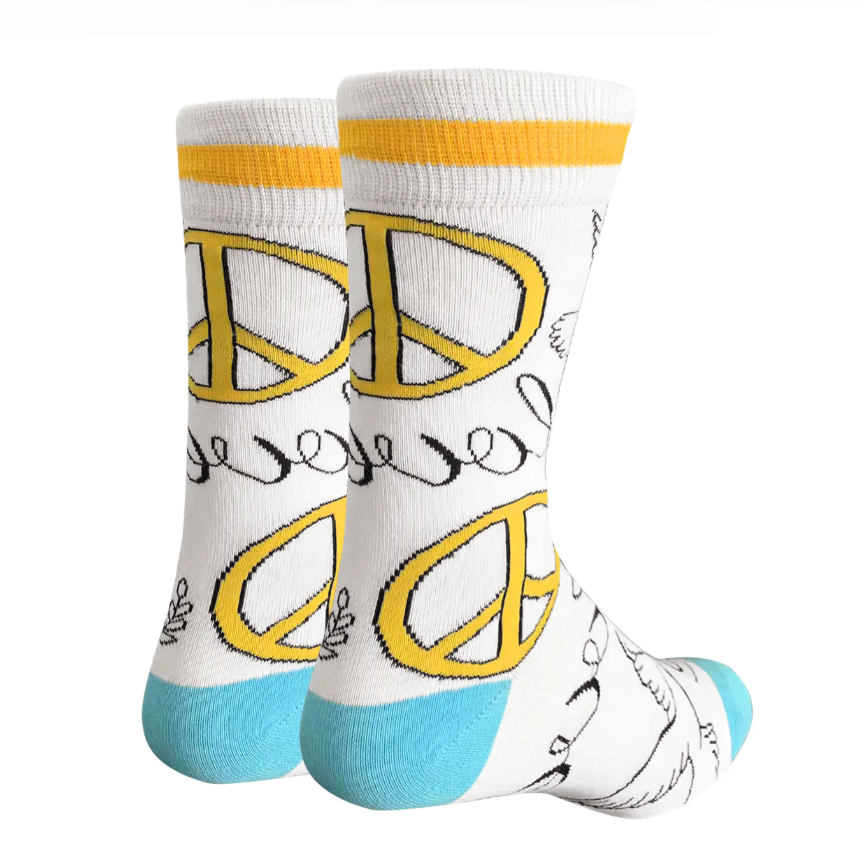 Peace & Love - Crew Socks - Premium Socks from Oooh Yeah Socks/Sock It Up/Oooh Geez Slippers - Just $9.95! Shop now at Pat's Monograms