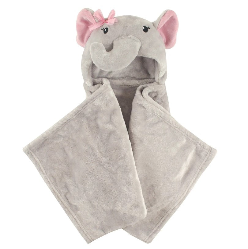 Hudson Baby Hooded Animal Face Plush Blanket, Pretty Elephant - Premium Baby Gift from BabyVision - Just $19.99! Shop now at Pat's Monograms